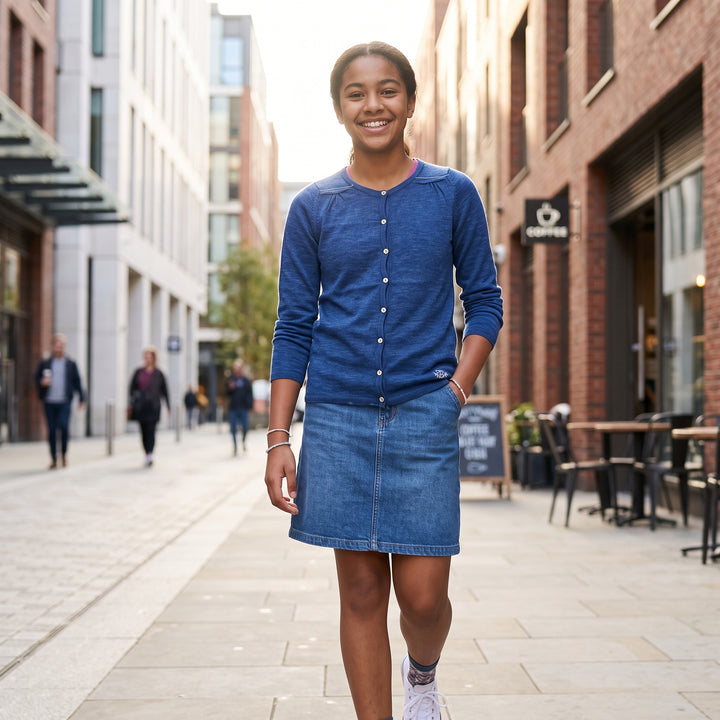 Girls Classic Button-Front Knit Cardigan Sweater – Lightweight Everyday Layer
