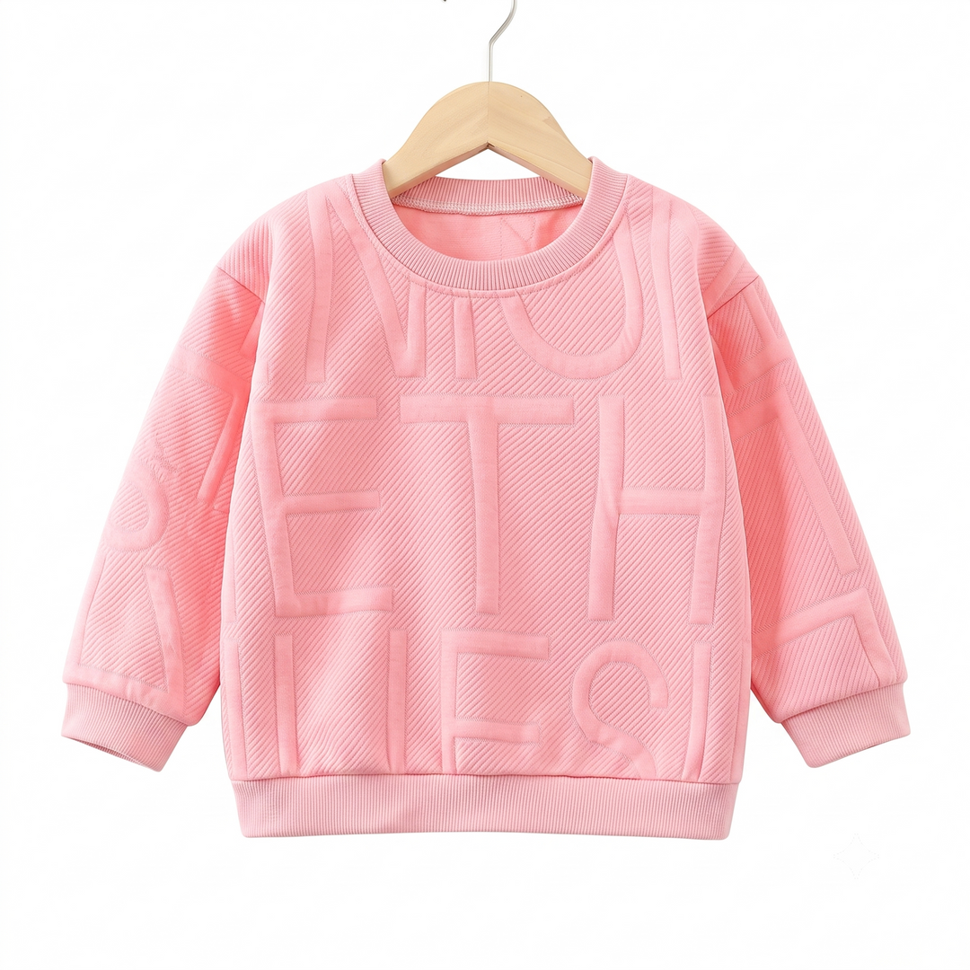 Spring Autumn Kid Top Hoodies Long Sleeve Plain Round Neck Soft Children Girls Boys Sweatshirt