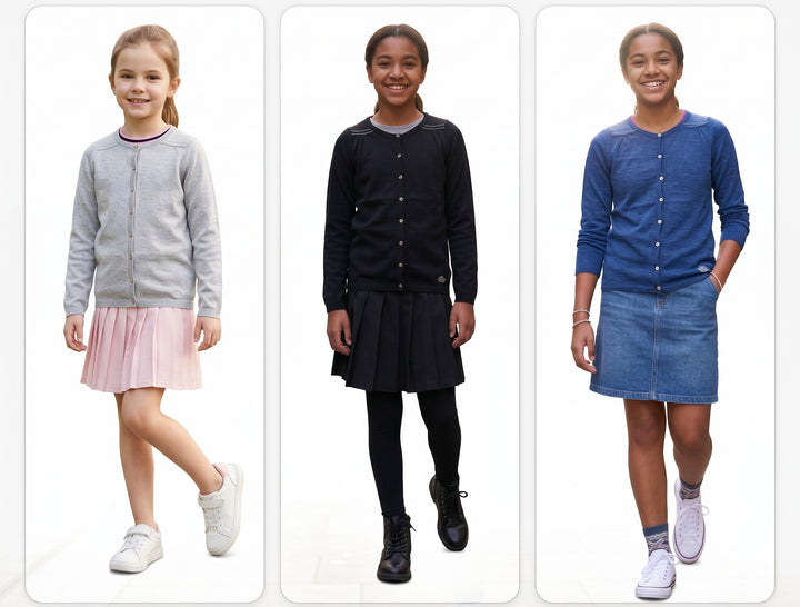 Girls Classic Button-Front Knit Cardigan Sweater – Lightweight Everyday Layer