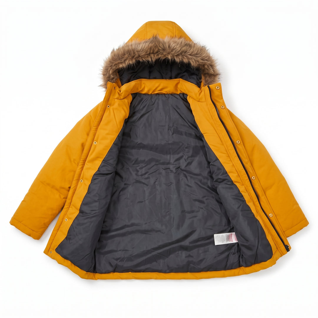 Boys Winter Parka Jacket – Faux Fur Hooded Insulated Heavyweight Warm Coat for Boys (Ages 9–14)