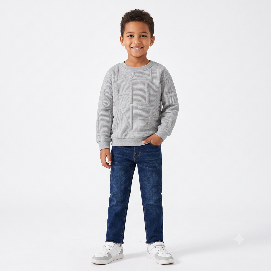 Spring Autumn Kid Top Hoodies Long Sleeve Plain Round Neck Soft Children Girls Boys Sweatshirt
