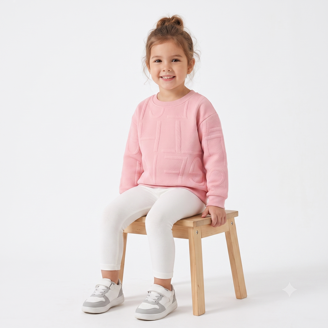 Spring Autumn Kid Top Hoodies Long Sleeve Plain Round Neck Soft Children Girls Boys Sweatshirt