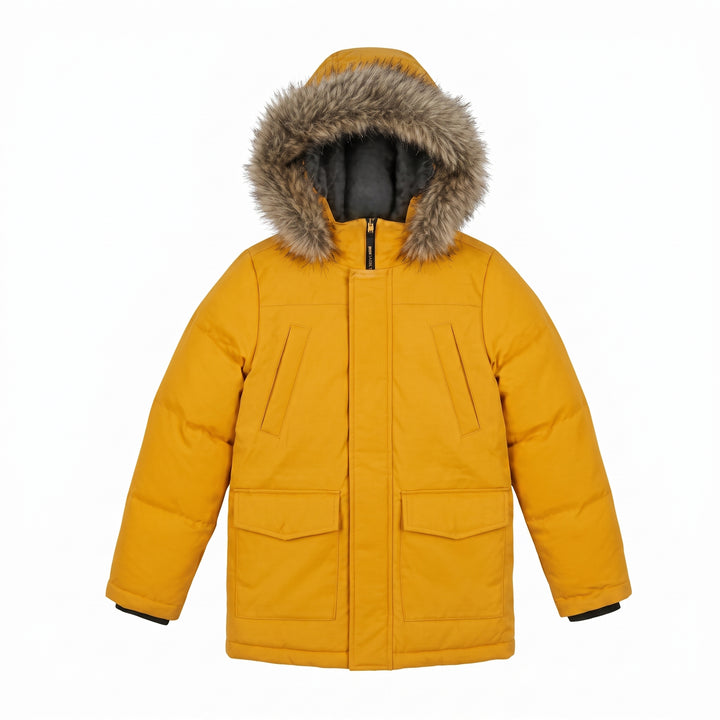 Boys Winter Parka Jacket – Faux Fur Hooded Insulated Heavyweight Warm Coat for Boys (Ages 9–14)