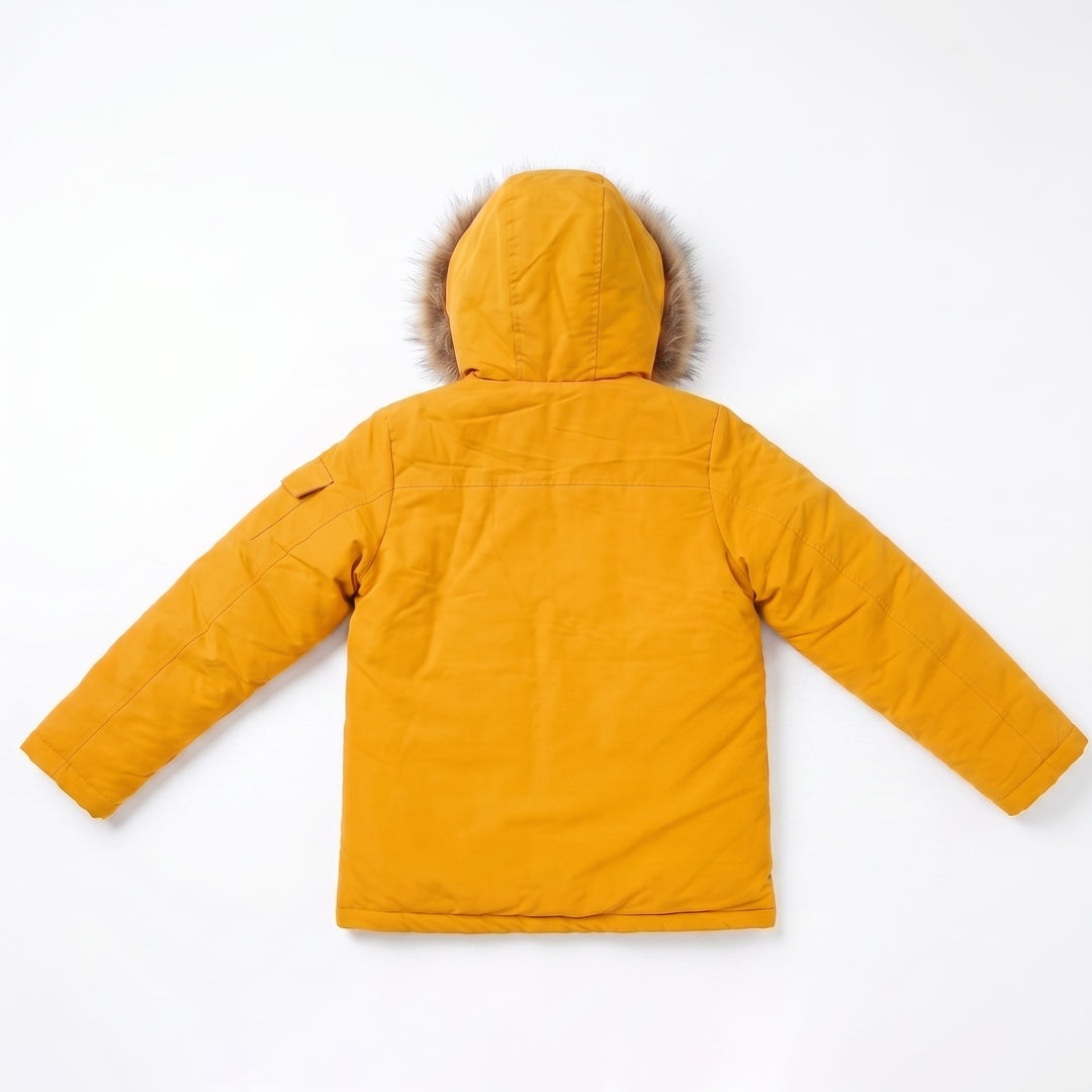 Boys Winter Parka Jacket – Faux Fur Hooded Insulated Heavyweight Warm Coat for Boys (Ages 9–14)