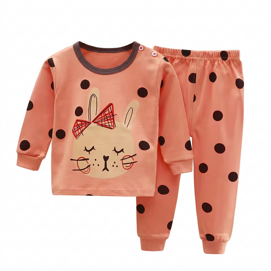 Baebabys Soft Pure Cotton Kids Long Sleeve Pajama Set Top and Pant 2PCS Casual Infant Children Nightclothes