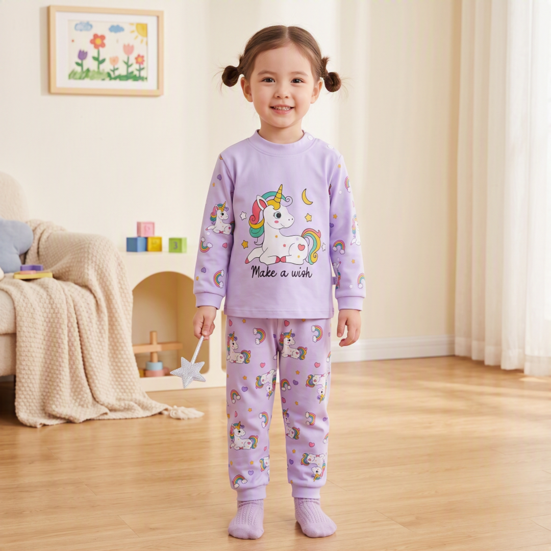 Baebabys Soft Pure Cotton Kids Long Sleeve Pajama Set Top and Pant 2PCS Casual Infant Children Nightclothes