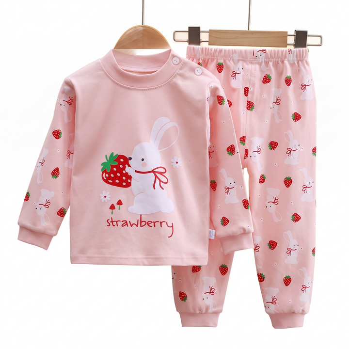 Baebabys Soft Pure Cotton Kids Long Sleeve Pajama Set Top and Pant 2PCS Casual Infant Children Nightclothes