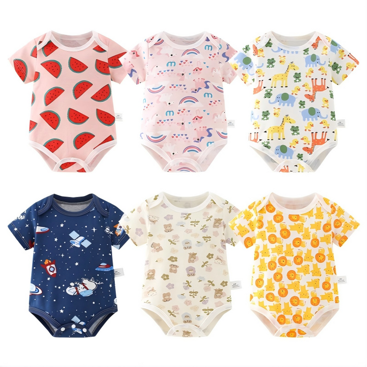 Baebabys Colorful Rompers  0 3 6 9 12 Months Newborn Boy Girl Soft Baby Romper Print Sweet New Born 100% Cotton Bodysuits